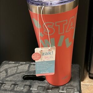 Zak! Designs Coral pink like and Green Tumbler